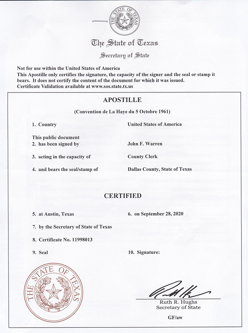 克罗地亚境内使用的外国文件的海牙认证