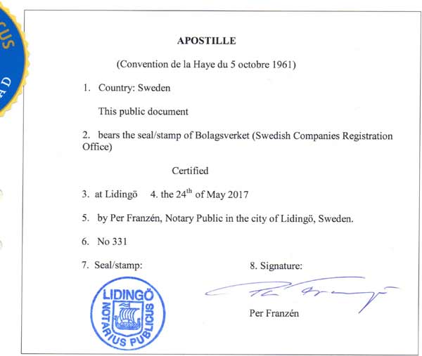 瑞典海牙认证的具体方面和文件要求