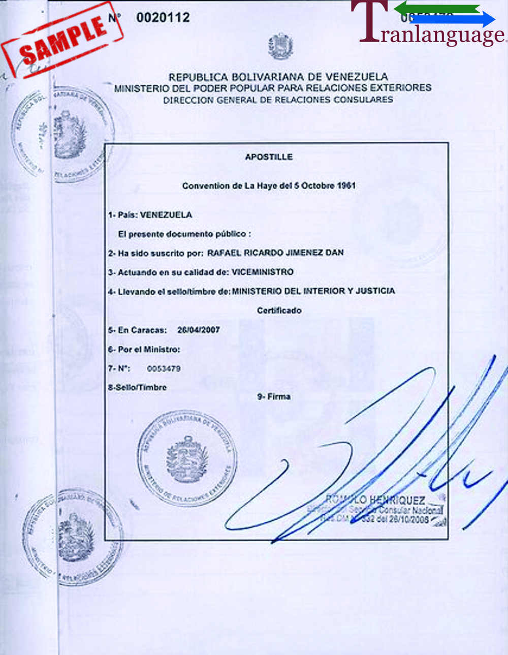 委内瑞拉（Venezuela）海牙认证(Apostille)