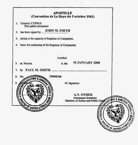 捷克共和国apostille海牙认证