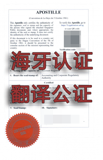 新加坡海牙认证翻译公证