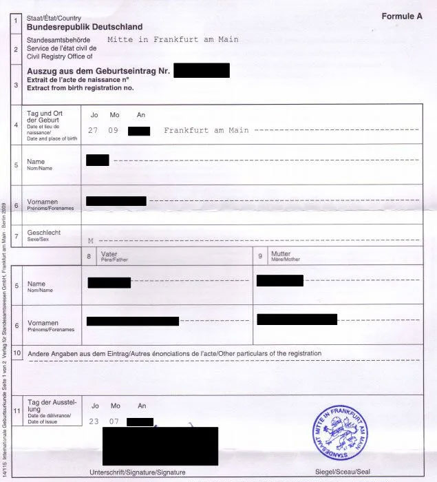 德国出生证在中国办理签证