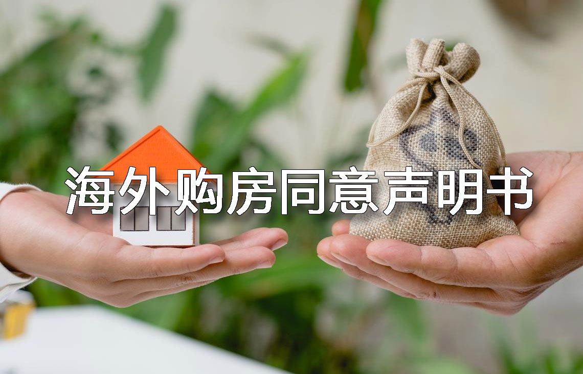 海外购房同意声明书海牙认证