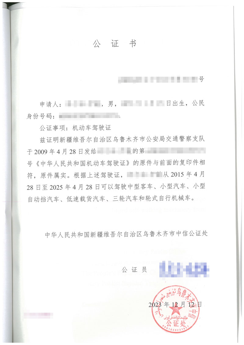 驾驶证海牙认证