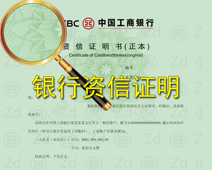 银行资信证明海牙认证