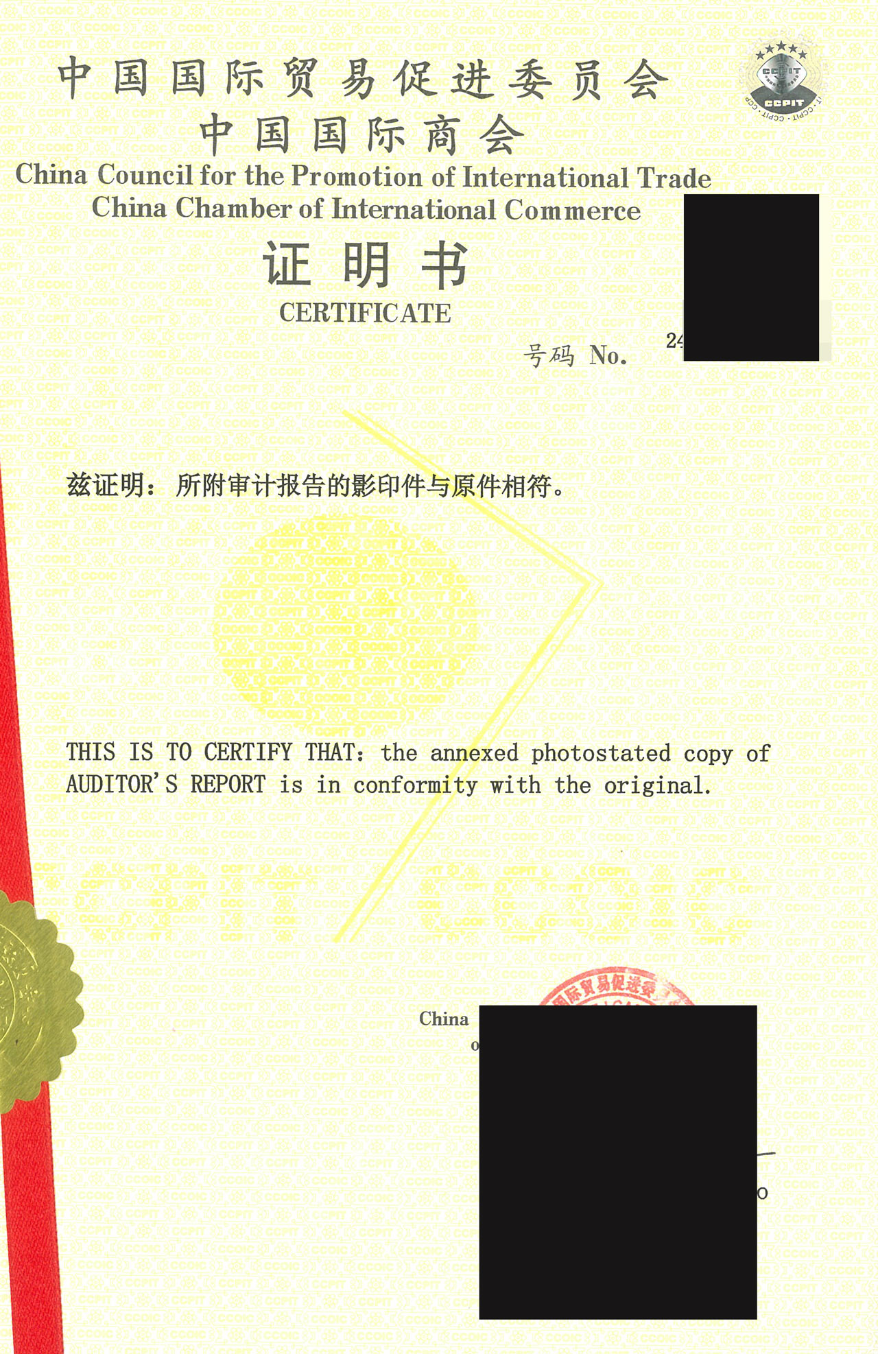 审计报告海牙认证