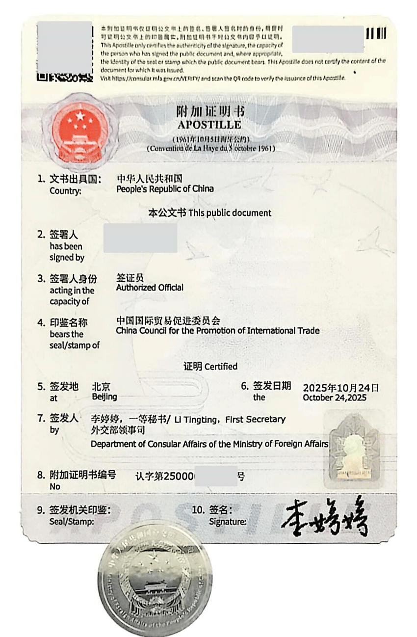 NSF文件海牙认证