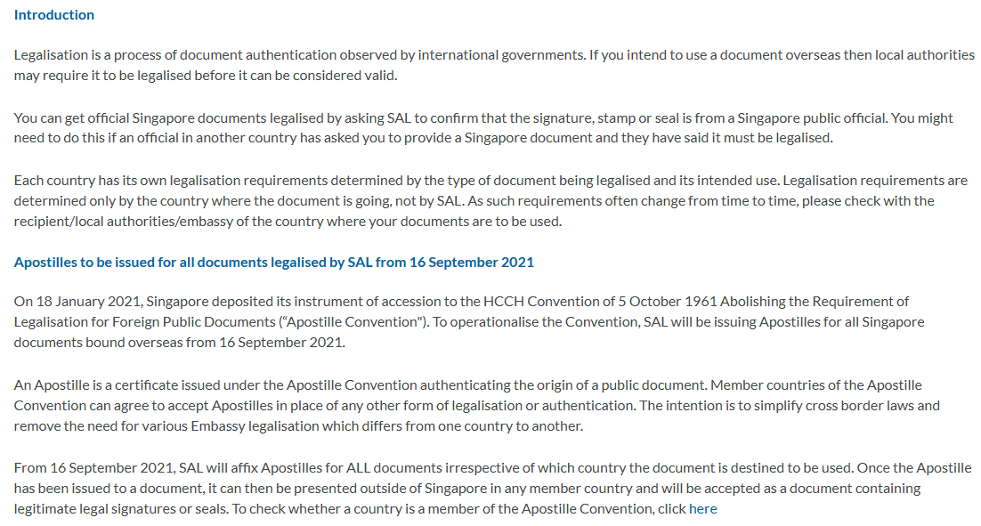 新加坡何时加入的海牙认证公约
