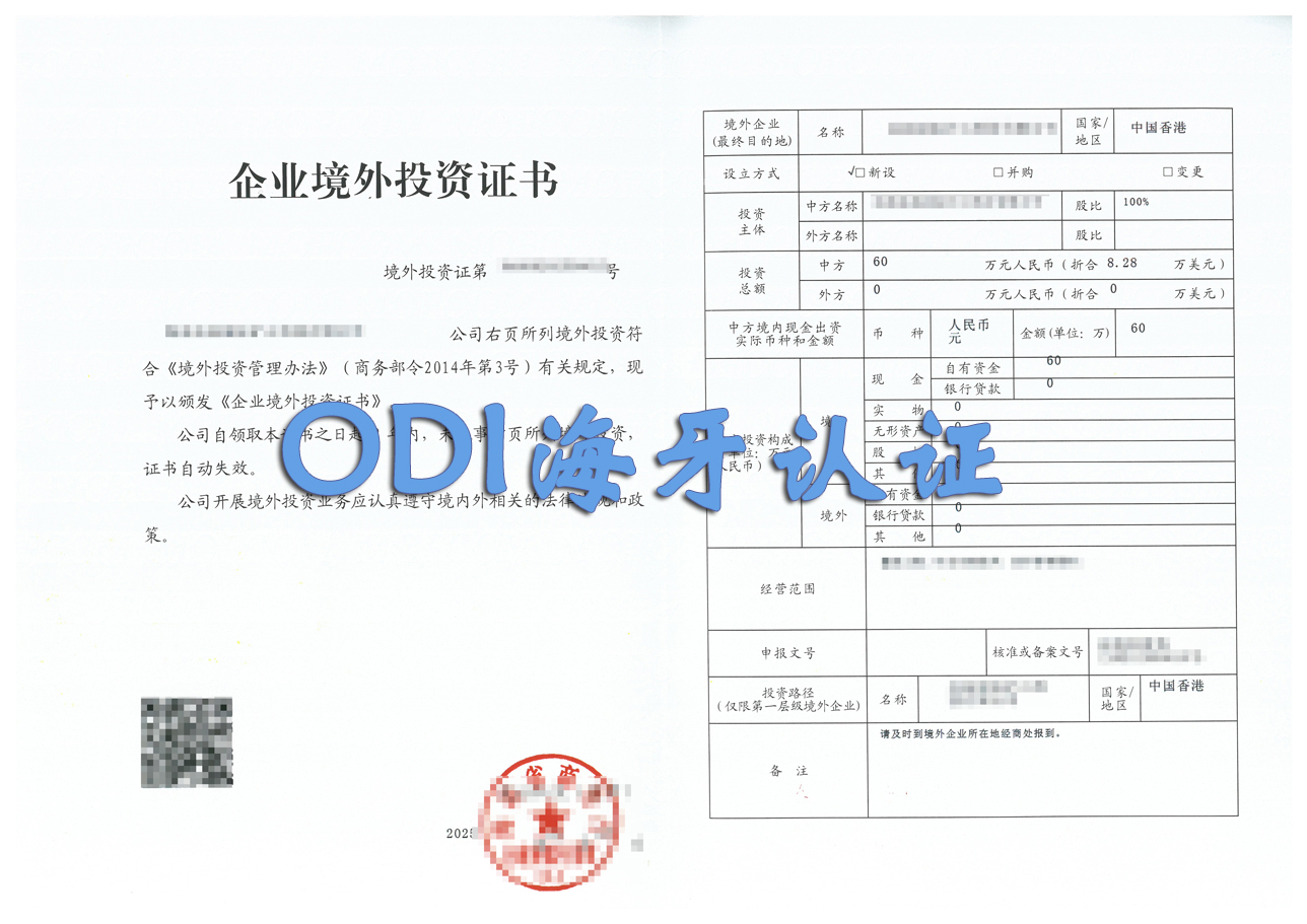 投资备案ODI