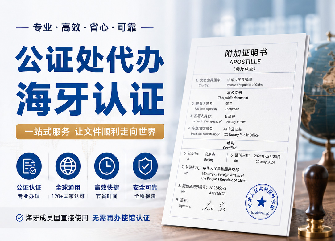 公证处代办海牙认证，一站式服务，全程代办，无需多个机构跑腿